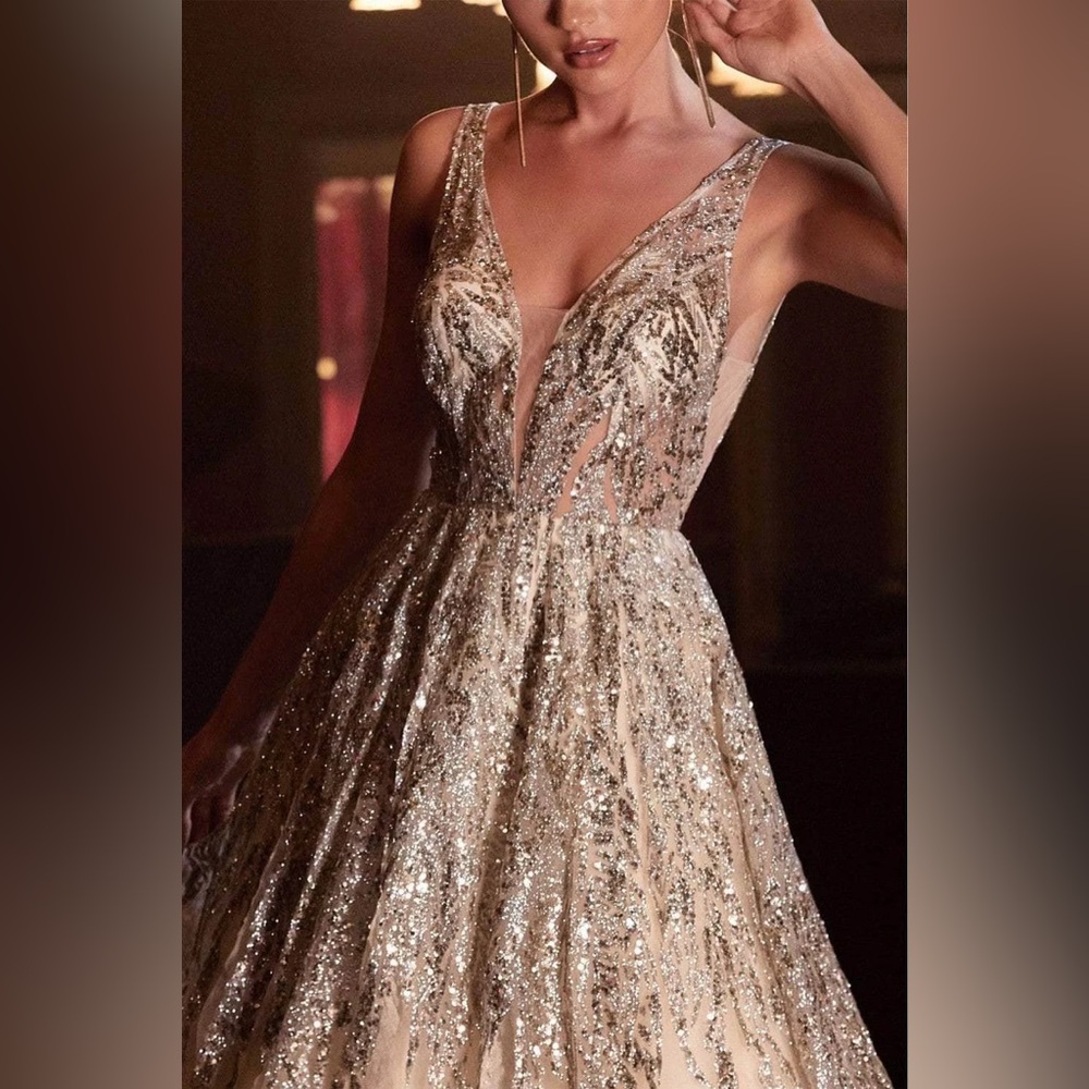 Rose gold prom dress or gown! Used: 1 time | Size: 6 | Brand: Cinderella Divine